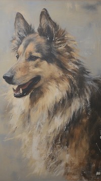 Acrylic paint of dog painting mammal animal.
