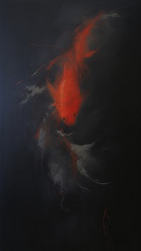 Acrylic paint of fish creativity darkness abstract.