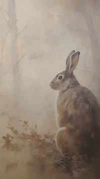 Acrylic paint of rabbit painting animal mammal.