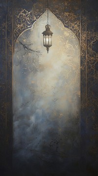 Acrylic paint of ramadan chandelier painting lamp.