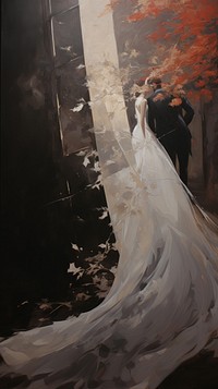 Wedding painting fashion dress.