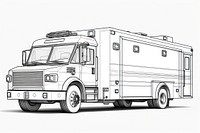 Ambulance vehicle sketch truck.