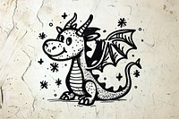 Dragon drawing sketch doodle.