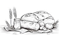 Bread sketch drawing food.