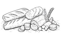 Bread sketch drawing food.