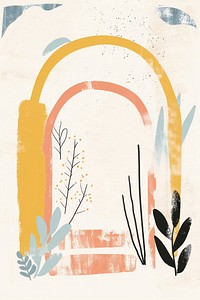 Cute Arch illustration backgrounds painting pattern.