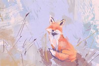 Cute fox illustration wildlife animal mammal.