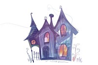 Haunted house drawing sketch architecture.
