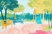 Cute Park illustration playground painting outdoors.