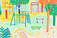 Cute Park illustration backgrounds painting outdoors.
