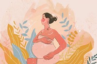 Cute Pregnant illustration pregnant cartoon drawing.