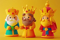 3d Three wise men cartoon cute toy.