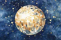 Disco ball watercolor background backgrounds sphere planet.