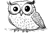 Owl drawing cartoon animal.