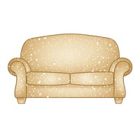 Beige sofa icon furniture shape white background.