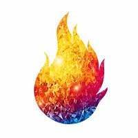 Colorful fire icon shape art white background.