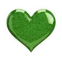 Green heart icon jewelry shape white background.