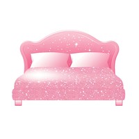 Pink bed icon furniture white background comfortable.