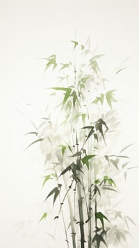 Chinese brush bamboo plant white.