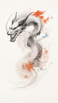 Mini chinese dragon drawing sketch paint.