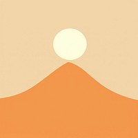 Illustration of a simple sun with mountain nature sky tranquility.