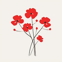 Illustration of a simple red flowers plant art creativity.