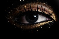 Makeup shape sparkle light glitter cosmetics black gold.