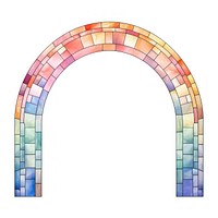 Arch art nouveau Rainbow architecture white background.