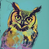 Owl owl painting animal.