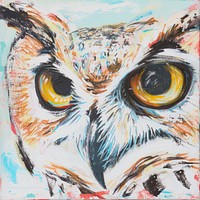 Owl painting animal bird.