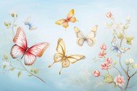 Painting of butterflies butterfly pattern flower.