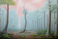 Painting of forest backgrounds woodland outdoors.