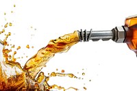 Gasoline Gushing Out From Pump pump white background refreshment.