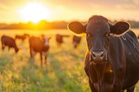 Cattle in a field livestock grassland outdoors.