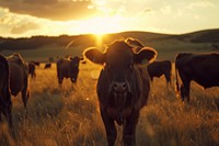 Cattle in a field grassland livestock outdoors.