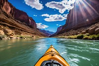 Kayaking the Colorado River kayak landscape mountain.