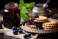 Cookie blueberry fruit plate.