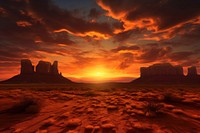 Desert background sunset tranquility cloudscape.