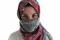Palestine woman scarf adult white background.