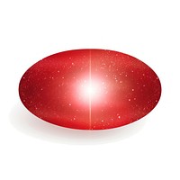 Oval icon shape red white background.