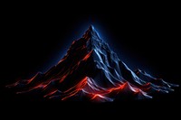3d render of glowing mountain volcano nature lava.