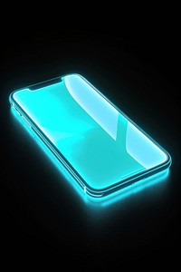 3d render of glowing phone light black background illuminated.
