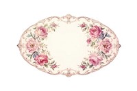 Vintage flowers oval frame porcelain pattern plate.