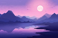 Moonlit landscape purple astronomy outdoors.