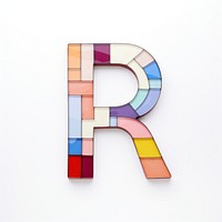 Mosaic tiles letters R number alphabet shape.