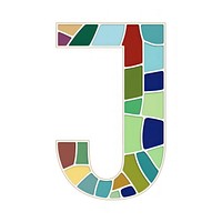 Mosaic tiles letters j symbol shape text.