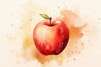 Apple watercolor background painting fruit plant.
