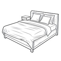 Bed sketch furniture drawing.