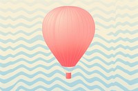 Risograph printing illustration minimal of hot air balloon pattern backgrounds aircraft red.