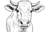 Cow sketch livestock drawing.